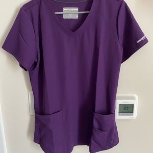 Sketchers eggplant color scrub set!